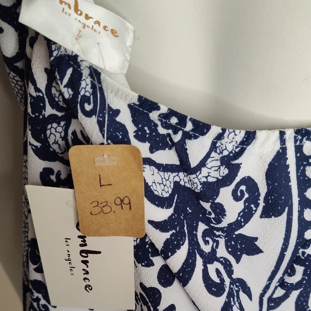 Elegant Navy and White Dress